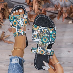 Damen Blumige Sandalen im modernen Design R&B