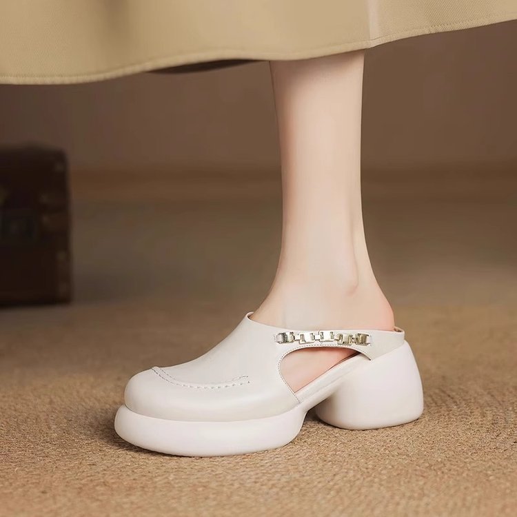 Damen Clogs mit elegantem Riemen und modischem Blockabsatz