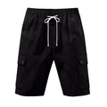 Herren nan utilitarische Cargo-Shorts mit Elastikbund, Tunnelzug und aufgesetzten Klappentaschen R&B
