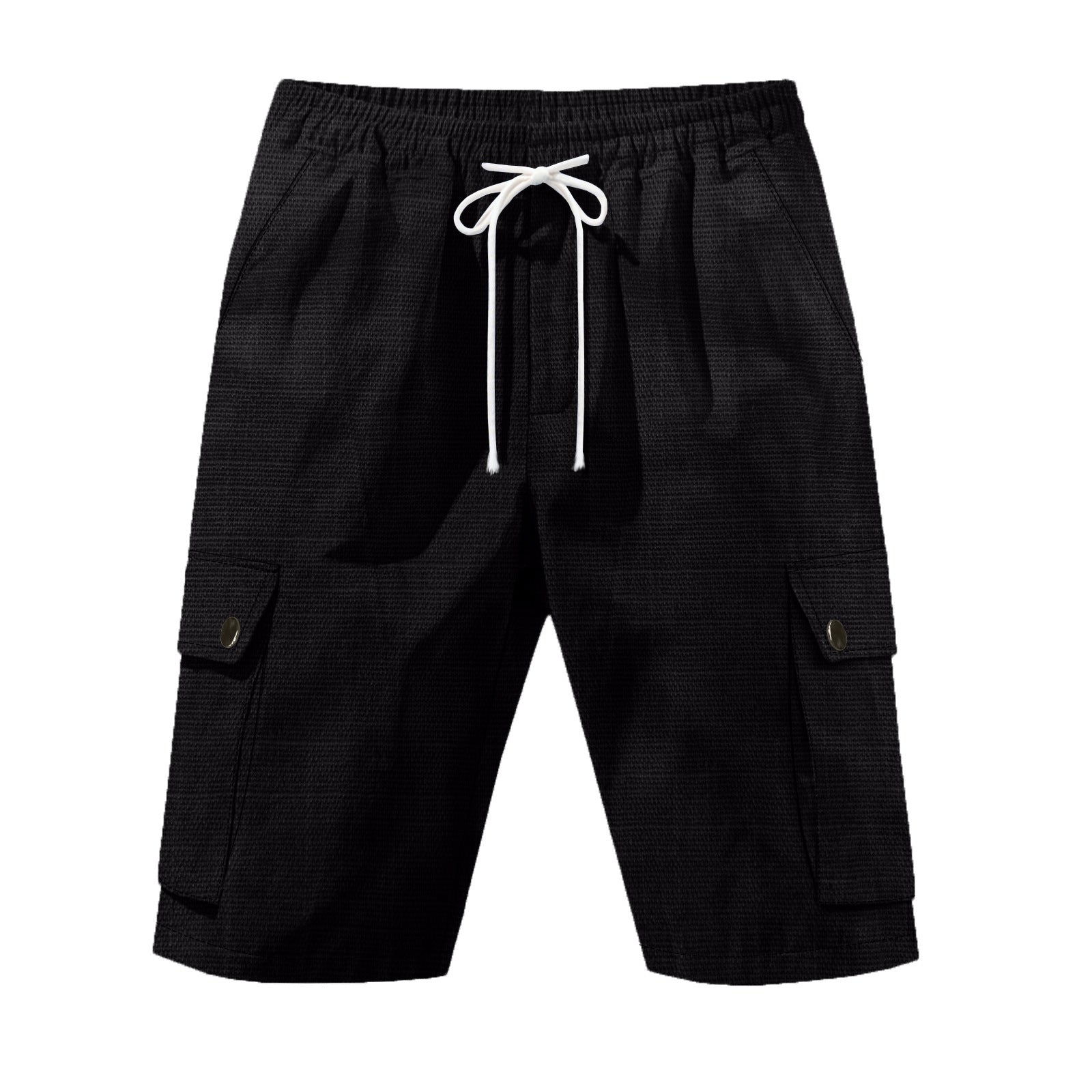 Herren nan utilitarische Cargo-Shorts mit Elastikbund, Tunnelzug und aufgesetzten Klappentaschen R&B