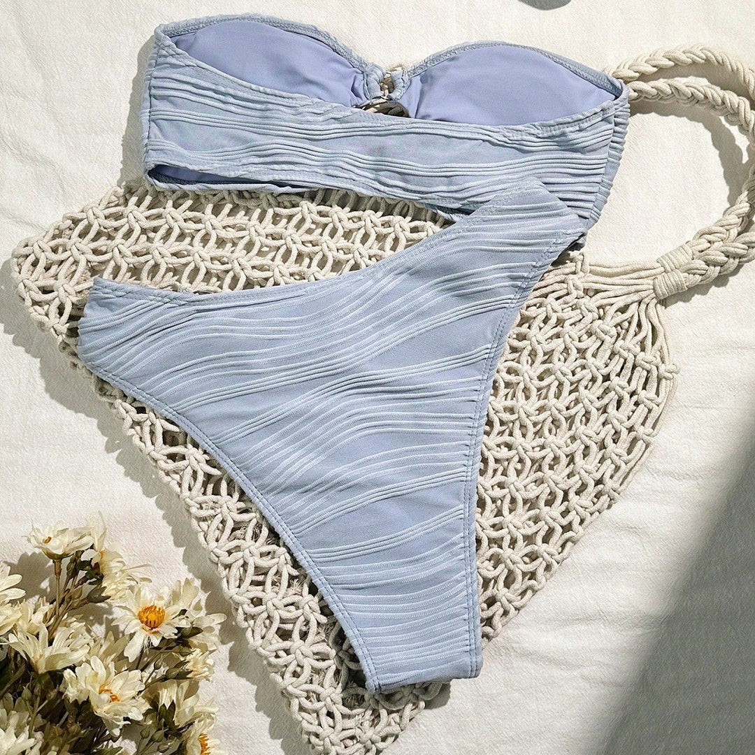 Damen Bandeau-Bikini-Set mit raffinierten Falten R&B