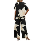 Damen Luftiges Zweiteiliges Set mit floralem Design und weitem Schnitt R&B