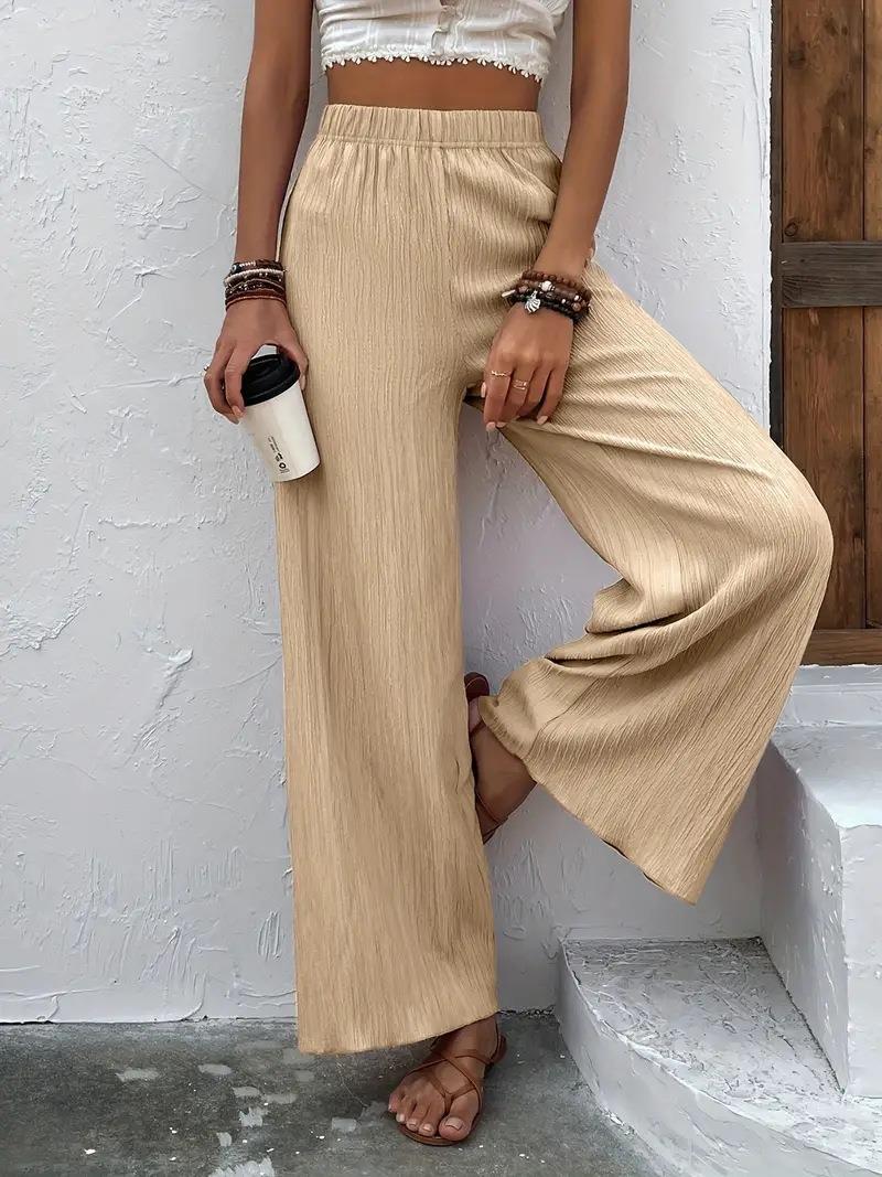 Damen Weite Plisséhose mit elastischem Bund und elegantem Fall R&B