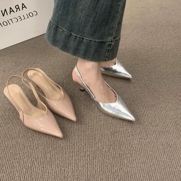 Damen Slingback-Pumps mit elegantem Design und glänzender Oberfläche R&B