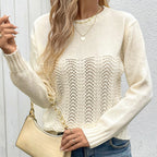Damen Strickpullover mit raffiniertem Wellenmuster sowie hoher Flexibilität R&B