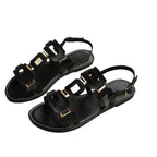 Damen Sandalen mit modischen geometrischen Riemen und komfortabler Fußbettgestaltung