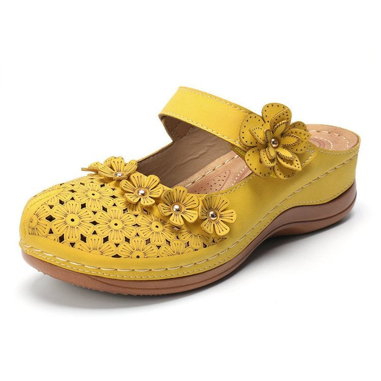 Damen Komfortable Clogs mit floralem Design und verstellbarem Riemen R&B