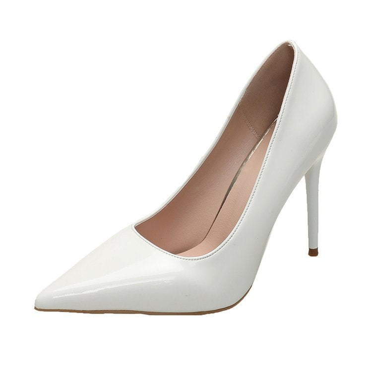 Damen Spitze High Heels mit glänzender Lackoberfläche R&B