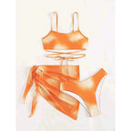 Damen Bikini-Set mit stylischem Wickelrock und verstellbaren Trägern R&B