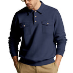 Herren Freizeit-Pullover mit praktischen Brusttaschen und modernem Stehkragen R&B