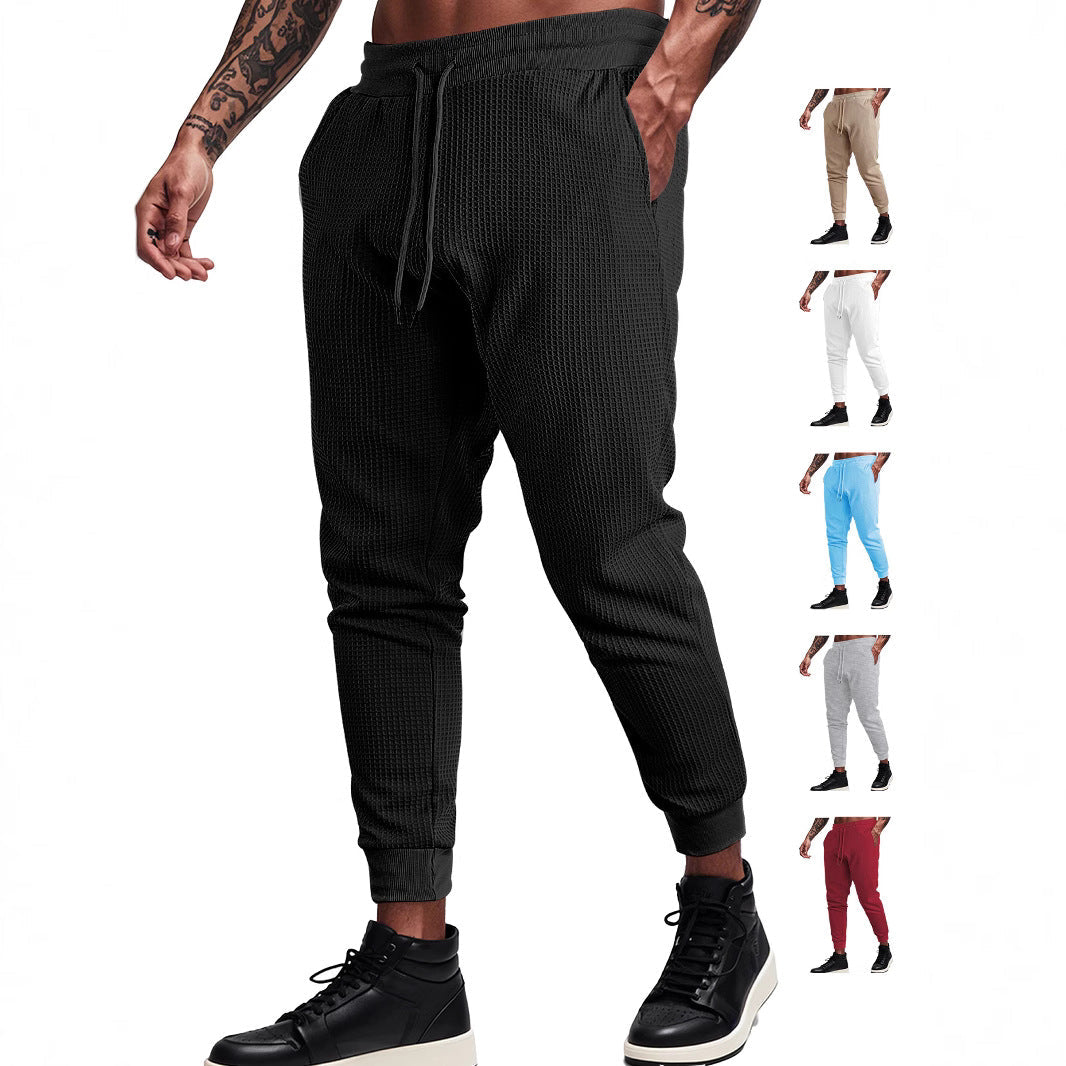 Herren nan feinstrukturierte Jersey-Loungehose konisch geschnitten mit Tunnelzugbund und gerippten Beinabschlüssen R&B