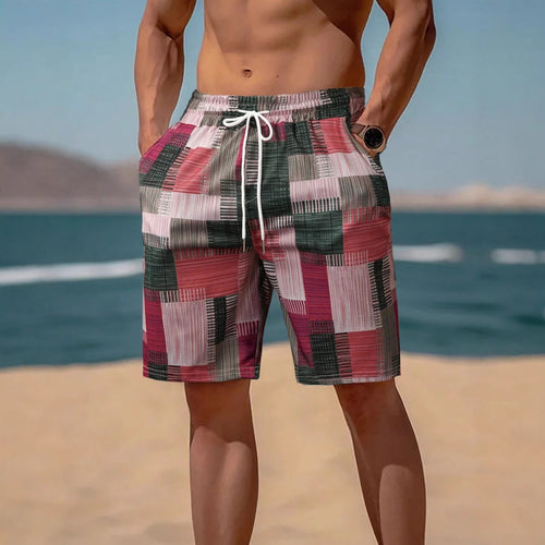Herren stylische Bade-Shorts mit modernem Graphikmuster R&B