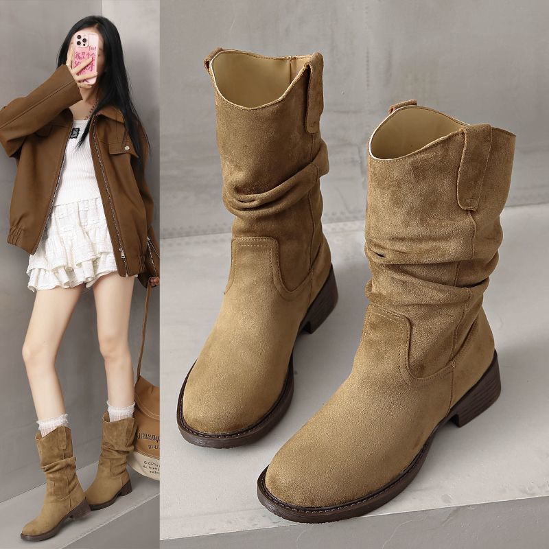Damen Slouch-Stiefel mit bequemem Futter und rutschfester Sohle R&B