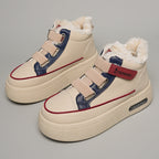 Damen Winterliche High-Top Sneakers mit bequemer Fleece-Wärmepolsterung und sportlichem Design R&B