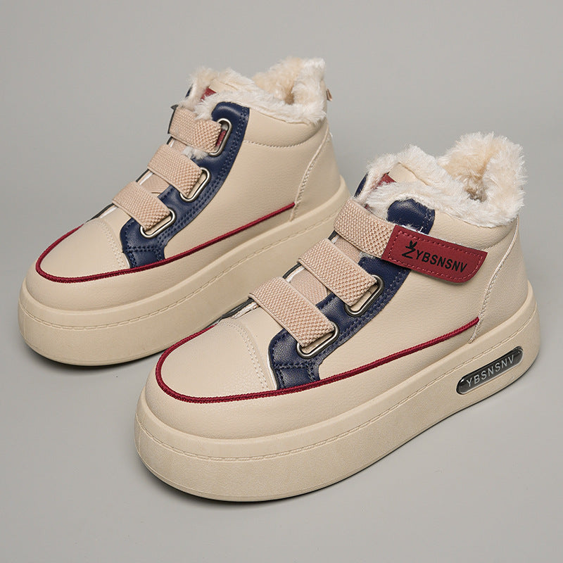 Damen Winterliche High-Top Sneakers mit bequemer Fleece-Wärmepolsterung und sportlichem Design R&B