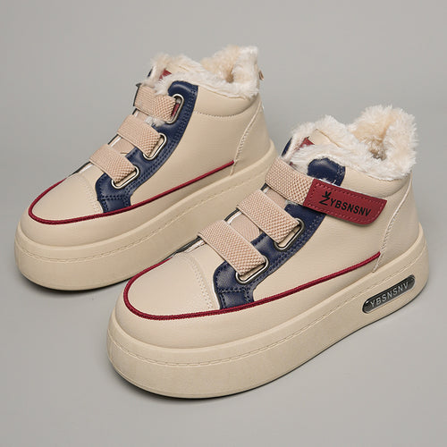 Damen Winterliche High-Top Sneakers mit bequemer Fleece-Wärmepolsterung und sportlichem Design R&B