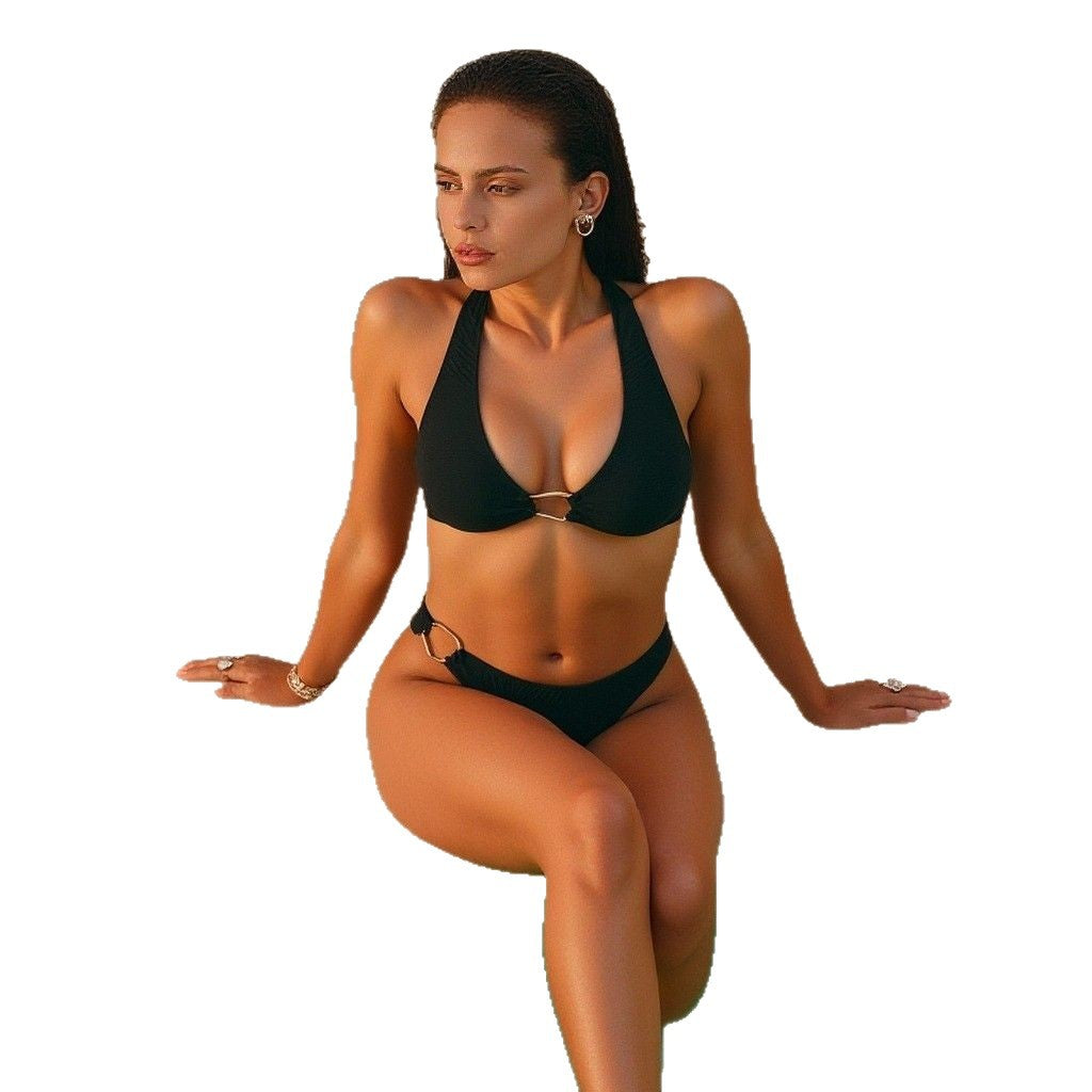 Damen Triangel-Bikini mit raffiniertem Metall-Detail R&B