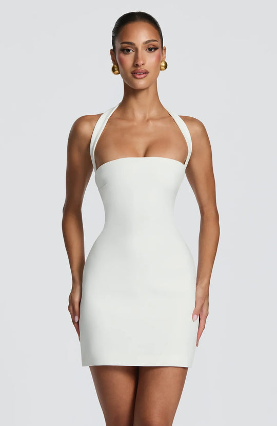 Damen elegantes Halterkleid mit figurbetonter Silhouette R&B