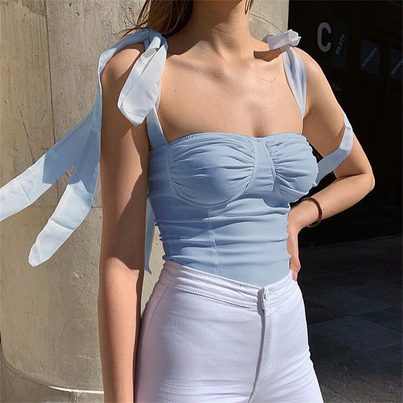Damen Blusenoberteil mit raffinierten Trägern und eleganter Raffung R&B