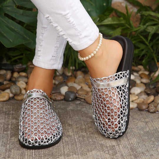 Damen Clogs mit atmungsaktivem Mesh-Design und strukturiertem Fußbett R&B