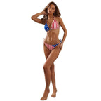 Damen Triangel-Bikini mit patriotischem Design und verstellbaren BindR&Bändern R&B
