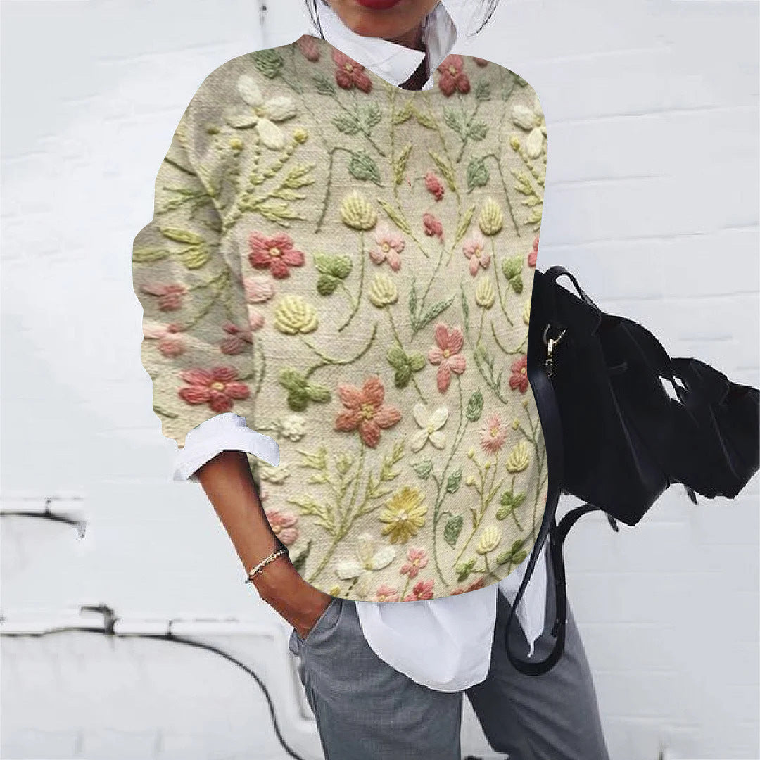 Damen Gemusterter Pullover mit modernem Strickdesign R&B