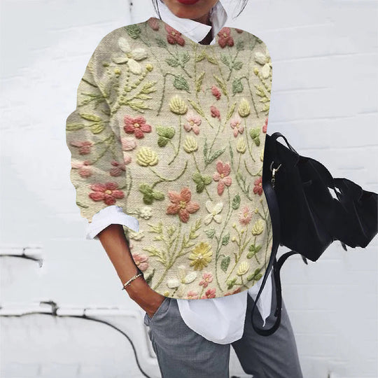 Damen Gemusterter Pullover mit modernem Strickdesign R&B