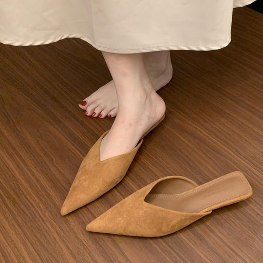 Damen spitze Mules aus weichem Veloursleder R&B
