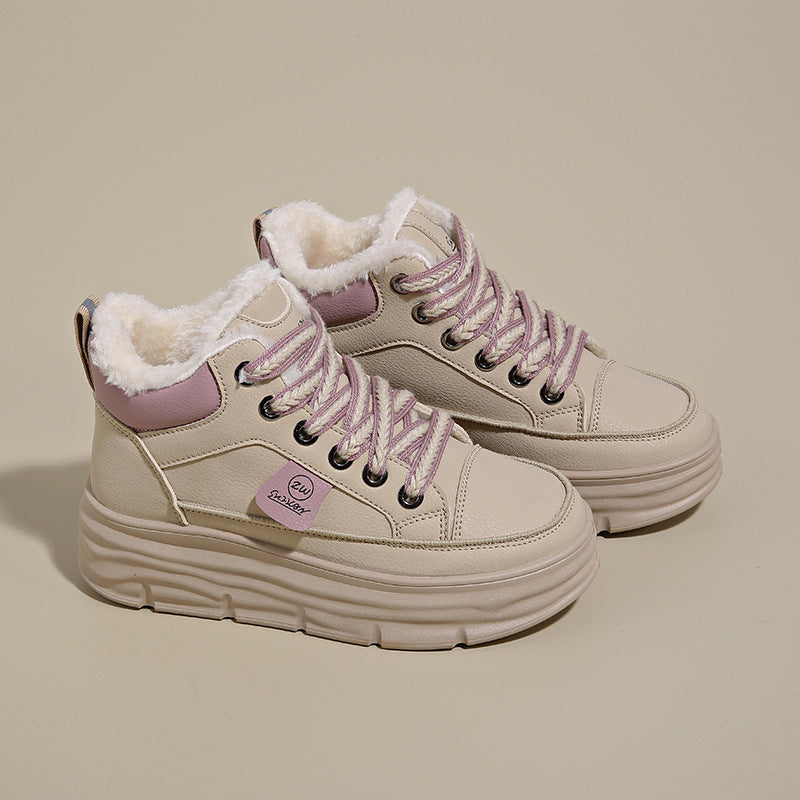 Damen High-Top Sneakers mit kuscheligem Innenfutter und stark profilierten Sohlen R&B