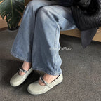 Damen Ballerina-Schuhe mit modischer Schnallenverzierung und pantentlicher Passform R&B