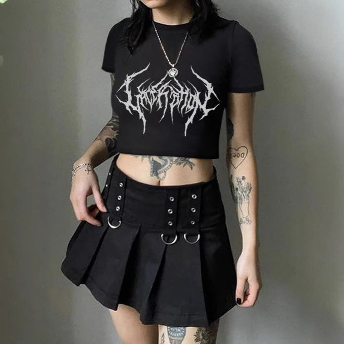 Damen Crop-T-Shirt mit fruchtigem Kirschdesign und lockerem Schnitt R&B