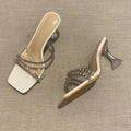 Damen Glamouröse transparente Slipper R&B