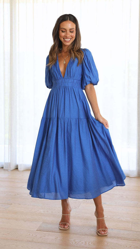 R&B | Taillierter Midikleid