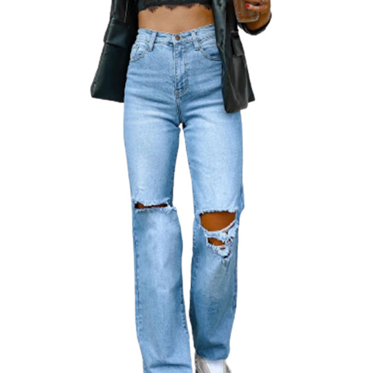 Damen Flared Jeans mit modernen Destroyed-Details R&B