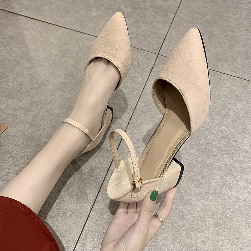 Damen edle Slingback-Pumps mit spitzem Zehenbereich und feinem Riemchen R&B