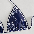 Damen Triangel-Bikini mit floralem Design und verstellbaren Trägern R&B