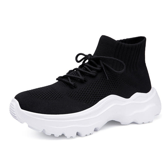 Damen Strick-Sneakers mit hohem Kragen und rutschfester Sohle R&B