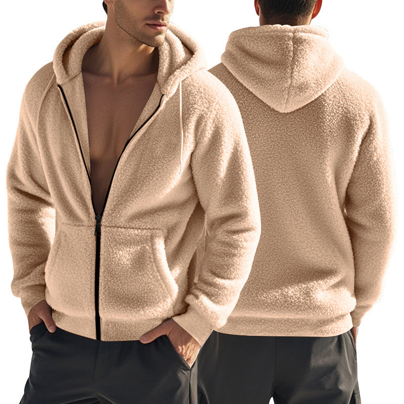 Herren Kuschelige Trainingsjacke mit Kapuze und weichem Fleece-Futter R&B
