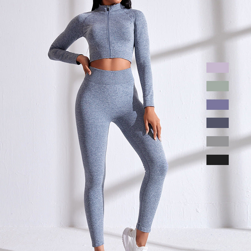 Damen Sportlicher Crop-Top mit Reißverschluss R&B