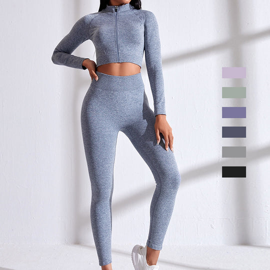 Damen Sportlicher Crop-Top mit Reißverschluss R&B