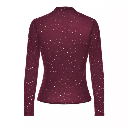 Damen Glitzerndes Langarmshirt mit schimmernden Pailletten R&B