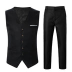 Herren nan elegante Satinweste mit V-Ausschnitt und schmal geschnittene Anzughose R&B