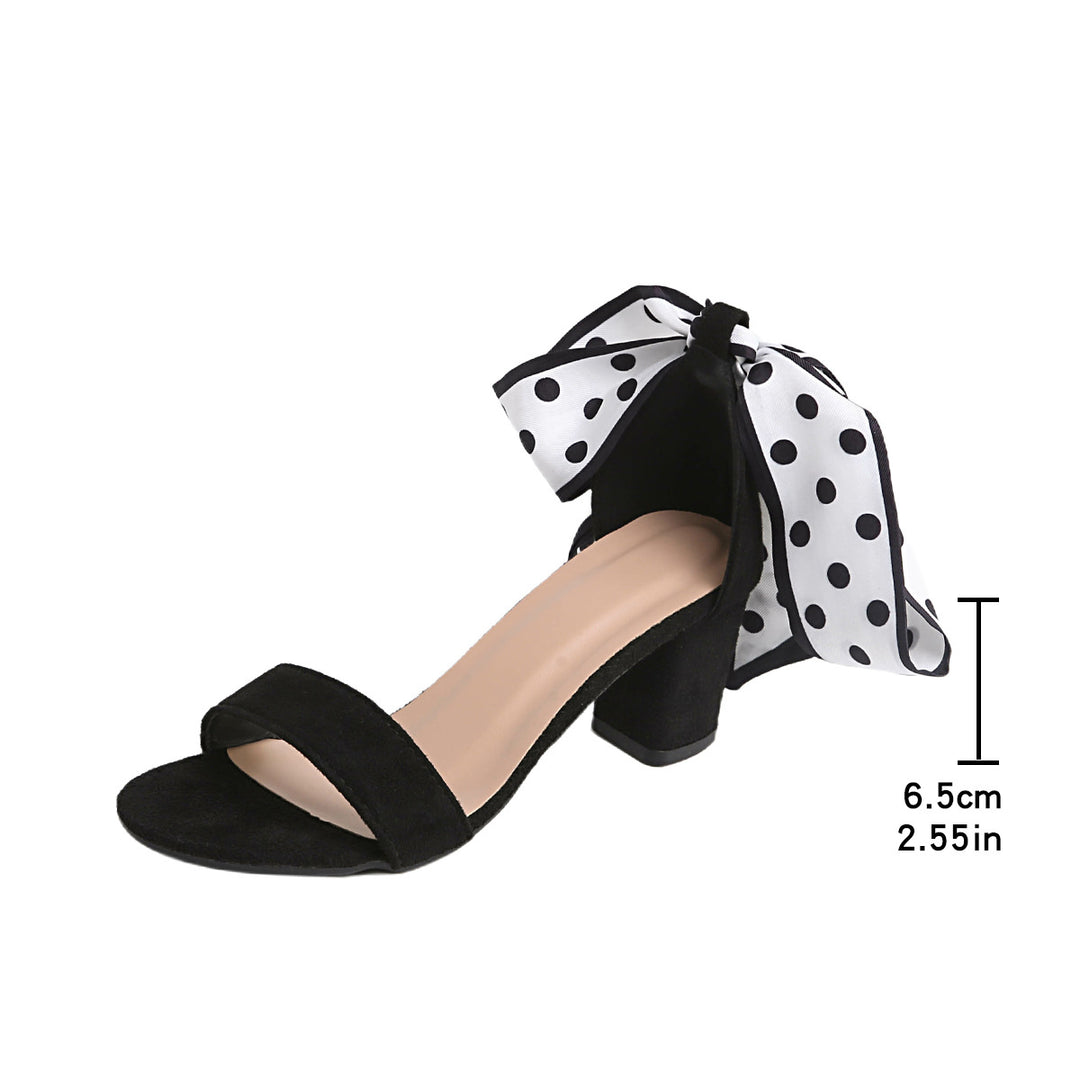 Damen Blockabsatz Sandalen mit modischer Schleifenverzierung R&B