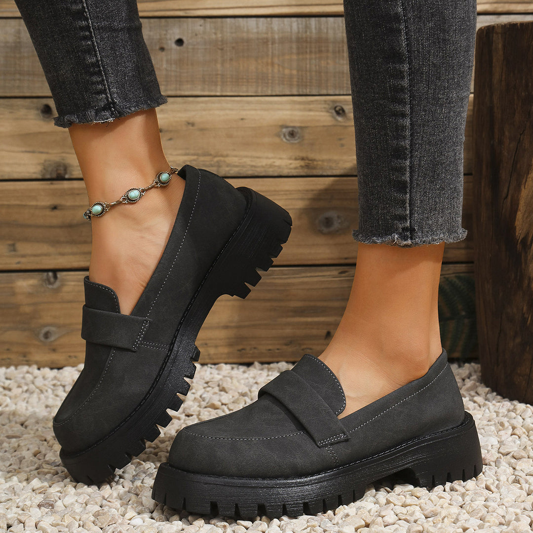 Damen modische Mokassins mit robuster Sohle R&B
