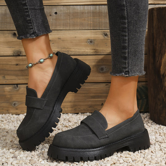 Damen modische Mokassins mit robuster Sohle R&B