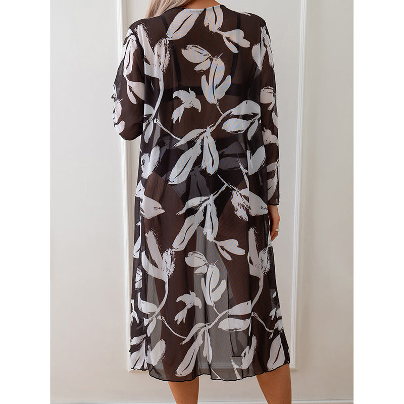 Damen Badecover-Up mit elegantem Grafikkleidungsdesign R&B
