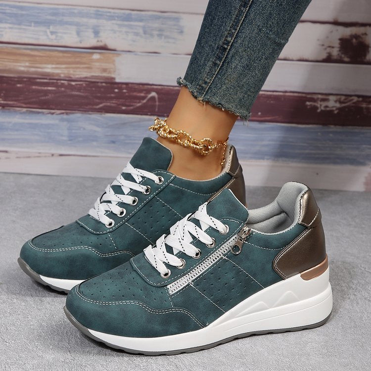 Damen sportliche Sneakers mit elegantem Reißverschluss und hohem Komfort R&B