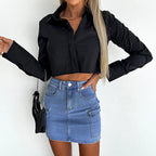 Damen Denim Minirock mit praktischen Seitentaschen und modernem Schnitt R&B