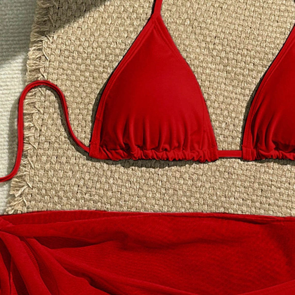 Damen Triangel-Bikini mit Wickeltuch und verstellbaren Trägern R&B