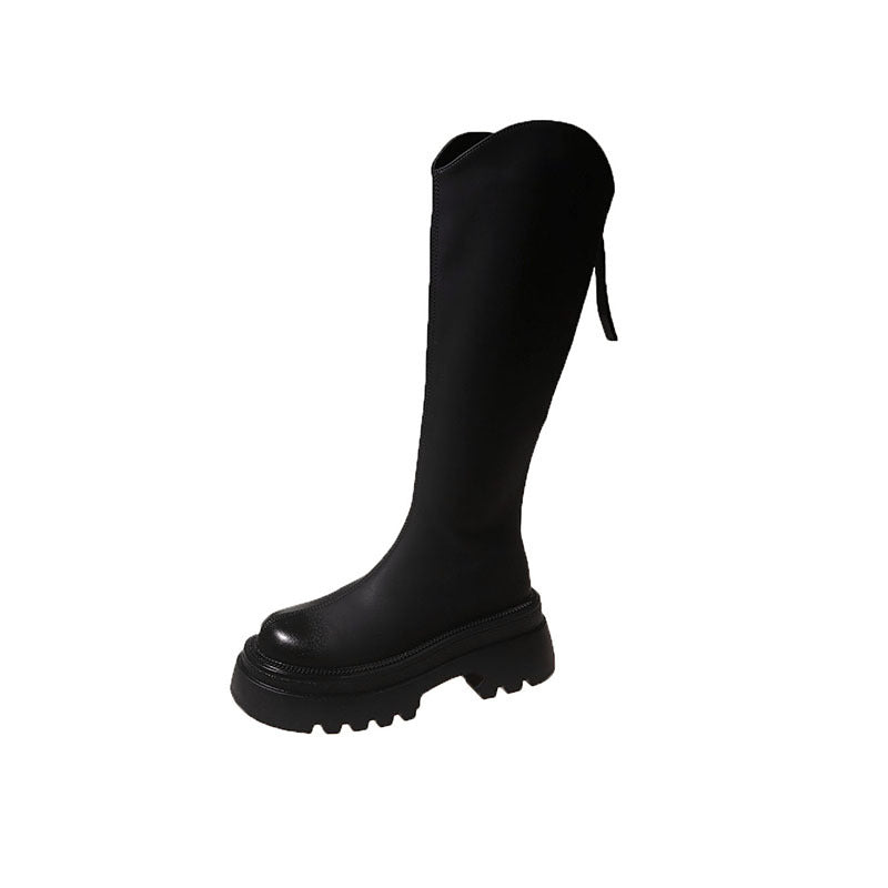 Damen kniehohe Stiefel mit elegantem Schnitt und robuster Sohle R&B
